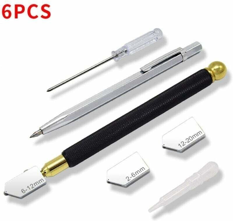 Professioneller Glasschneider, Glasschneidwerkzeug, geschmiertes Wolframkarbid-Schneidrad, schneidet Glas, Spiegel, Flie...