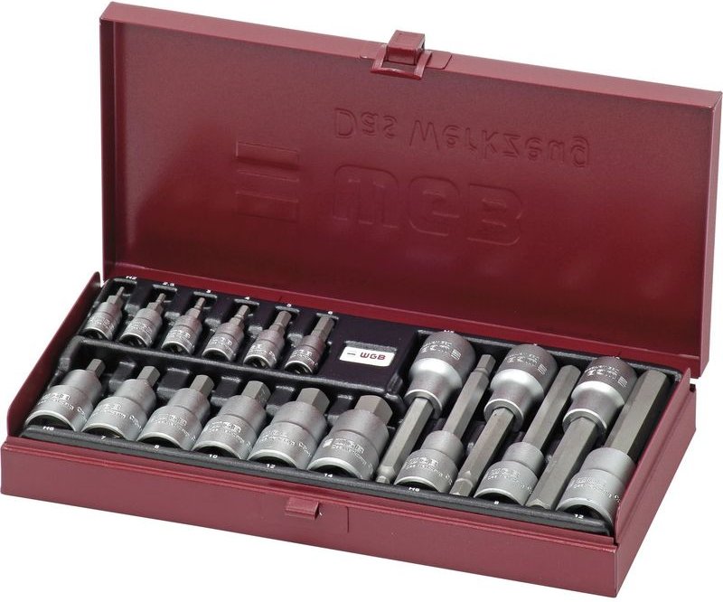WGB - Steckschlüssel-Satz 3910 1/4' und 1/2' Innensechskant 18-teilig