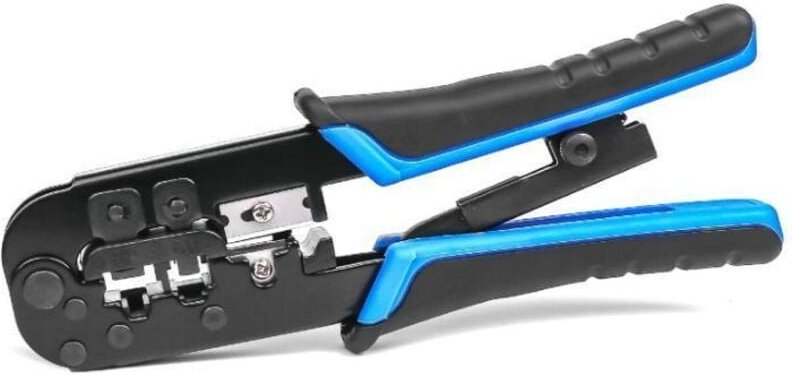 Crimpzange, Abisolierer und Kabelschneider – RJ11, RJ12, RJ45 6P6C/4C, 8P8C, für Netzwerk- und Telefonkabel, Ethernet-Cr...