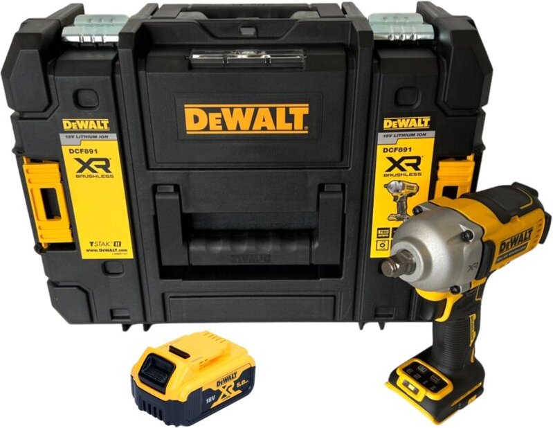 Dcf 891 nt Akku Schlagschrauber 18 v 1084 Nm 1/2' Brushless + 1x Akku 5,0 Ah + tstak - ohne Ladegerät - Dewalt