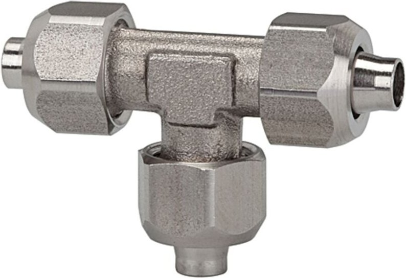 T-Verbinder, für Schlauch 6/4 mm, SW1 12, SW2 10, es 1.4404 - Riegler