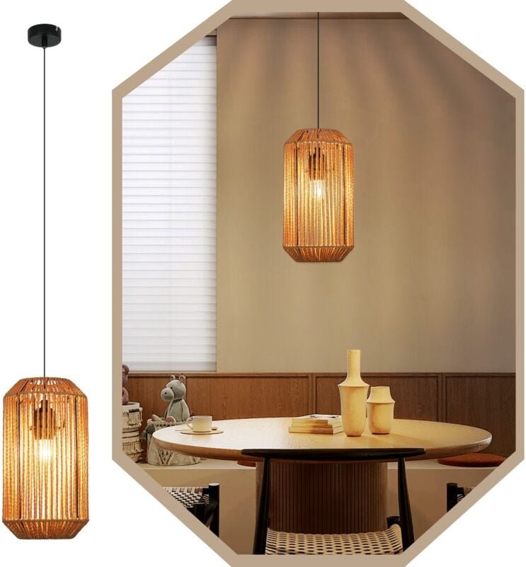 Thumbnail - Gbly - Pendelleuchte Esstisch Hängelampe Vintage- Pendellampe Esszimmer 1 Flammig Hängeleuchte E27 Lange Laterne Design ...
