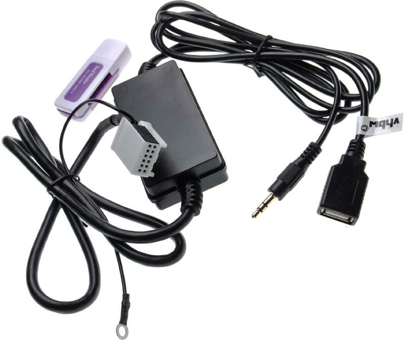 Aux usb Audio Adapter Kabel kfz Radio kompatibel mit Audi Symphony 2+/3 Auto, Autoradio - Vhbw