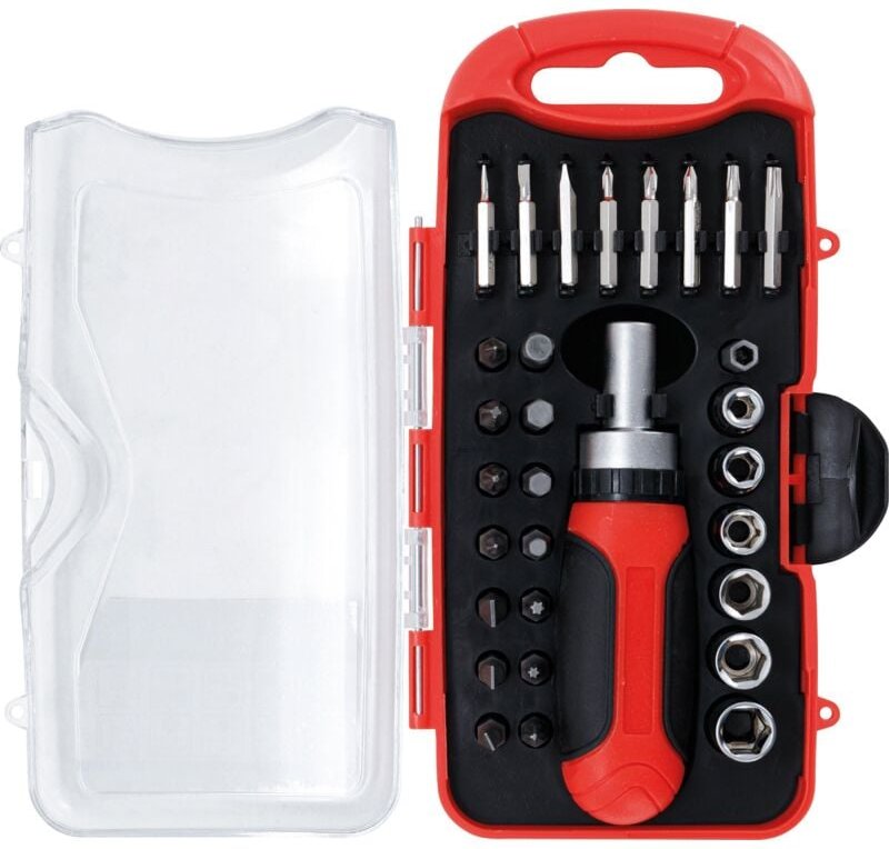 Bgs Technic - Bit-/Steckschlüssel-Einsatz-Satz mit Ratschen-Drehgriff für Bits, umschaltbar 30-tlg.