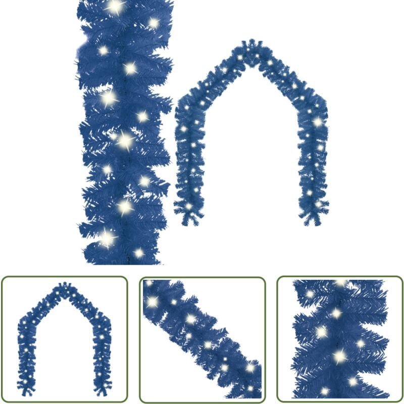 Weihnachtsgirlande mit led 10 m Blau - Weihnachtsdeko - Lichterkette - led Beleuchtung - Christbaumschmuck - Winterdekor...