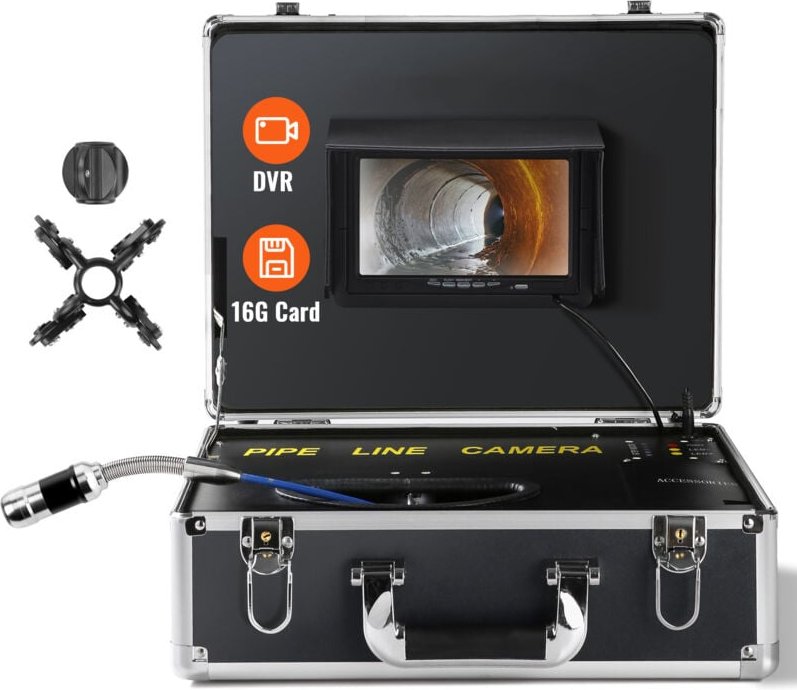 Mophorn Kanalkamera, 165 ft/50 m Kabel, Rohrinspektionskamera mit 7-Zoll-Bildschirm, wasserdicht IP68, DVR-Funktion, 12 ...