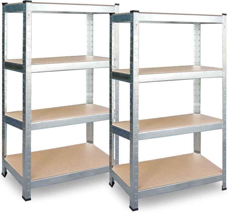 Metall-Lagerregal-Set, 2-teilig, 174 x 80 x 40 cm, Plonos PL-701