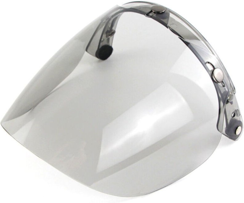 Eosnow Visier für offene Motorradhelme, Bubble-Linse, 3 Druckknöpfe