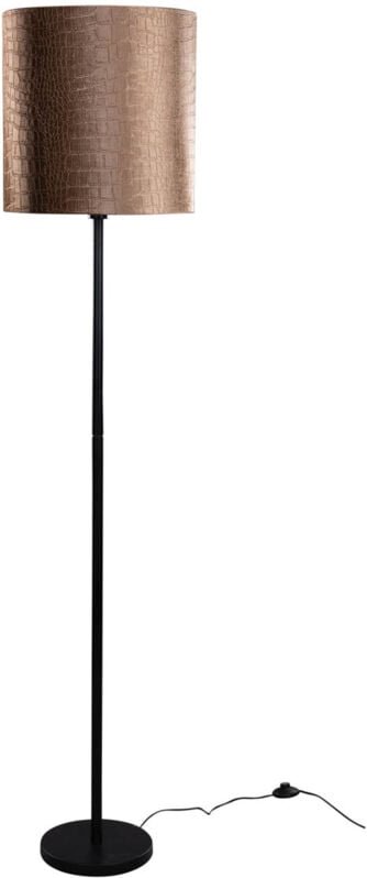 Stehleuchte Schwarz mit Samt-Schirm Krokodil 40cm - Simplo