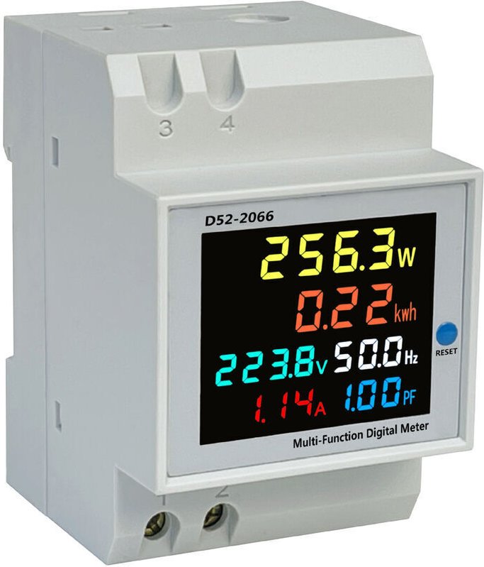Ahlsen AC40-300V 100A Digitaler Energiezähler, kalibriertes AC-KWh-Strommessgerät, Amperemeter, Voltmeter, Zwischenmessg...