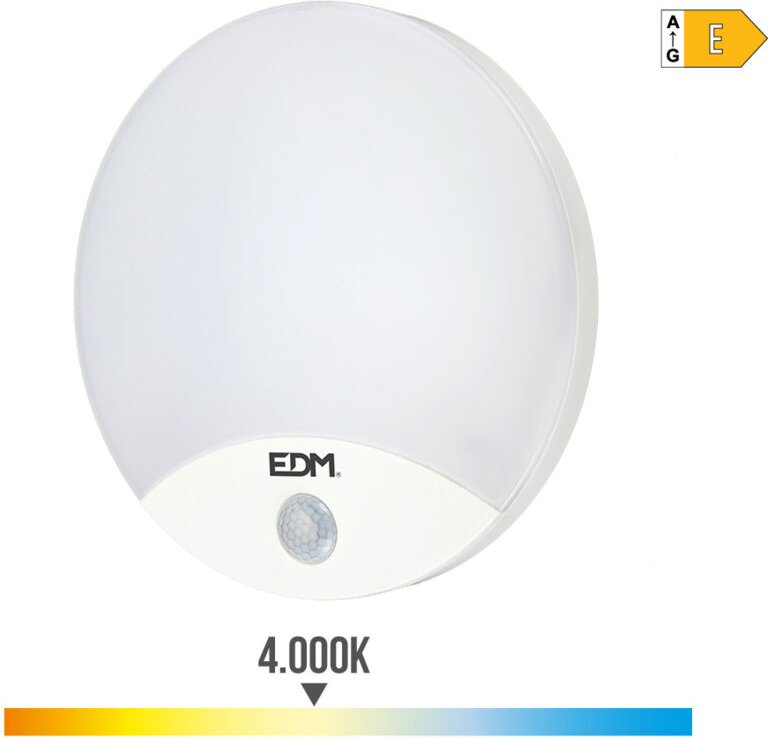 EDM - Runde Wandleuchte mit LED-Sensor 15W 4000K 1250 Lumen 250x49mm