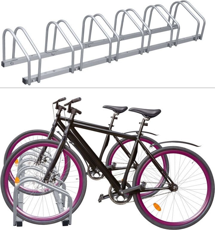 Thumbnail - Swanew Fahrradständer Fahrräde Aufstellständer Fahrradhalter Mehrfachständer Räder mtb für 6 Fahrräder