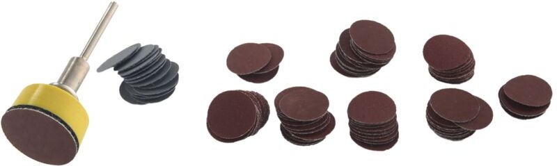 1 zoll 100 Pcs Schleifen Discs Pad Kit Runde Schleifpapier Haken Schleife Sander Backer