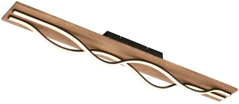 Thumbnail - Briloner - Deckenlampe Wellenförmige Deckenleuchte Schlafzimmer Wohnzimmer Warmweiß Holz
