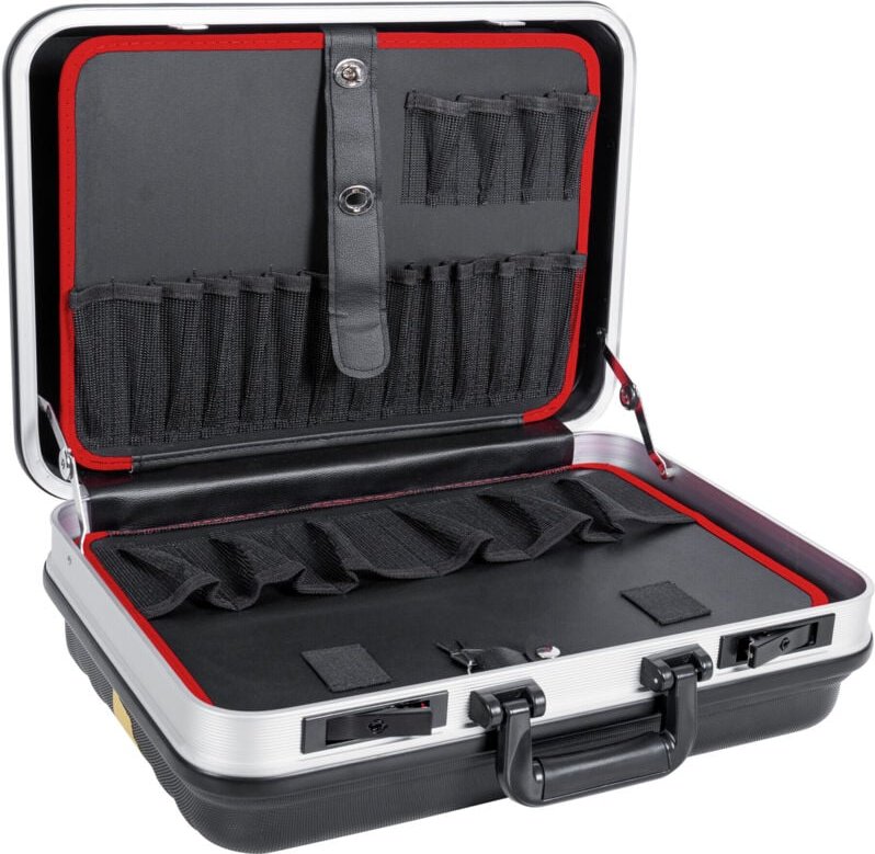 Werkzeugkoffer Basic leer, robuste ABS-Kunststoff Kofferschale, schwarze Werkzeugkiste, stabil & schlagfest, Tragkraft 1...