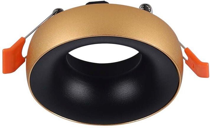 V-tac - GU10 Runder LED-Einbaustrahlerhalter mit schwarzem Reflektor, abgewinkelte Montage