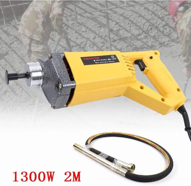 Betonrüttler Flaschenrüttler Mit 2m Schlauch 1300w Rüttelflasche Innenrüttler Dauerbetrieb 4000 U/min professionelles Ba...
