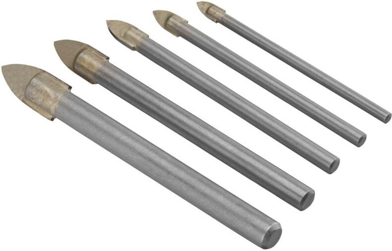 Glas- und Fliesenbohrersatz 5-teilig (4,5,6,8,10 mm) - I-10507912