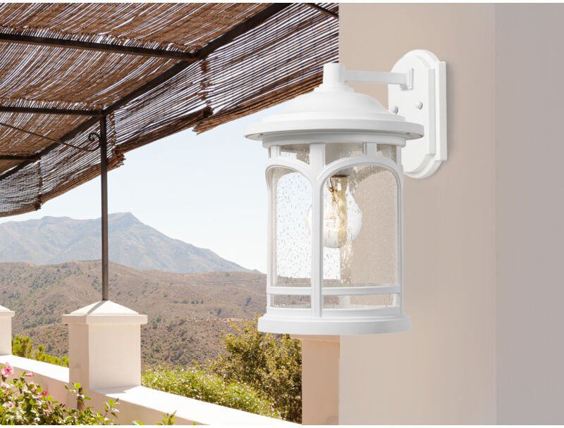 Elstead - Marblehead Outdoor Medium 1 Leichte Wandlaterne, Weiß, IP44, E27