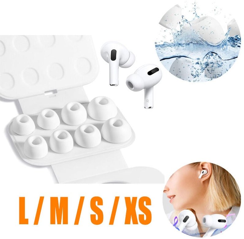 Silikontips 4 Paar Ersatz-Ohrstöpsel Silikon Tips für Airpods Pro/Airpods Pro 2 Aufsätze mit Loch zur Geräuschreduzierun...