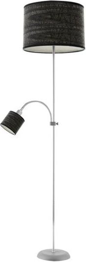 Fabrilamp - Boden De Wohnzimmer Armonia 1xe27 1xe14 Silber-Holz Schwarz C/lector 155x40x40 Cm