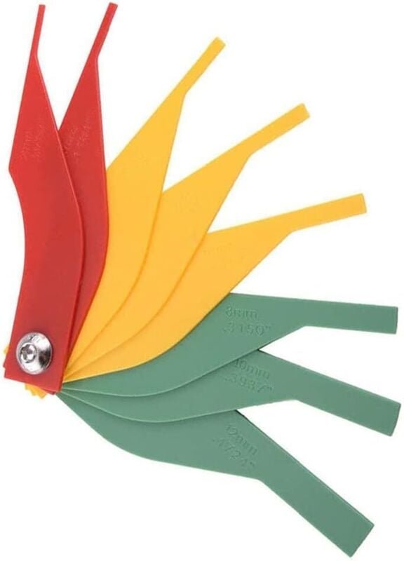 2-teiliges Bremsbelagmessgerät, 8-in-1-Fühlerlehre, Messlineal-Werkzeug, Fühlerbelag für Kfz-Bremsbeläge, SAE-Bremsbelag...