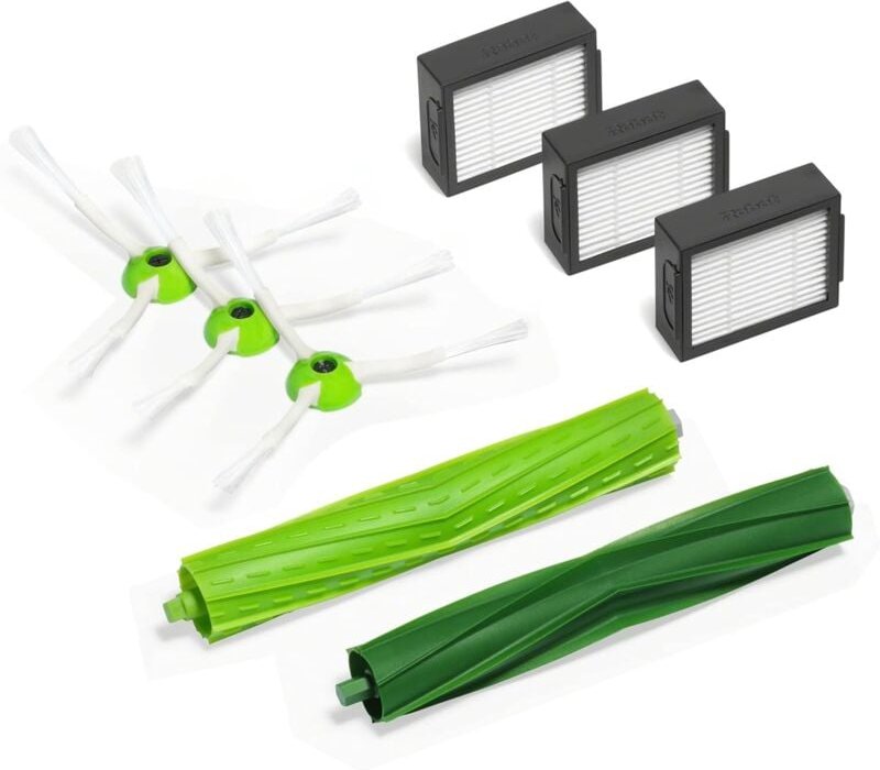 Offizielles Zubehör – Wartungskit für Roomba e- und i-Serie – 3 Seitenbürsten – 3 Hochleistungsfilter – 1 Paar Anti-Tang...