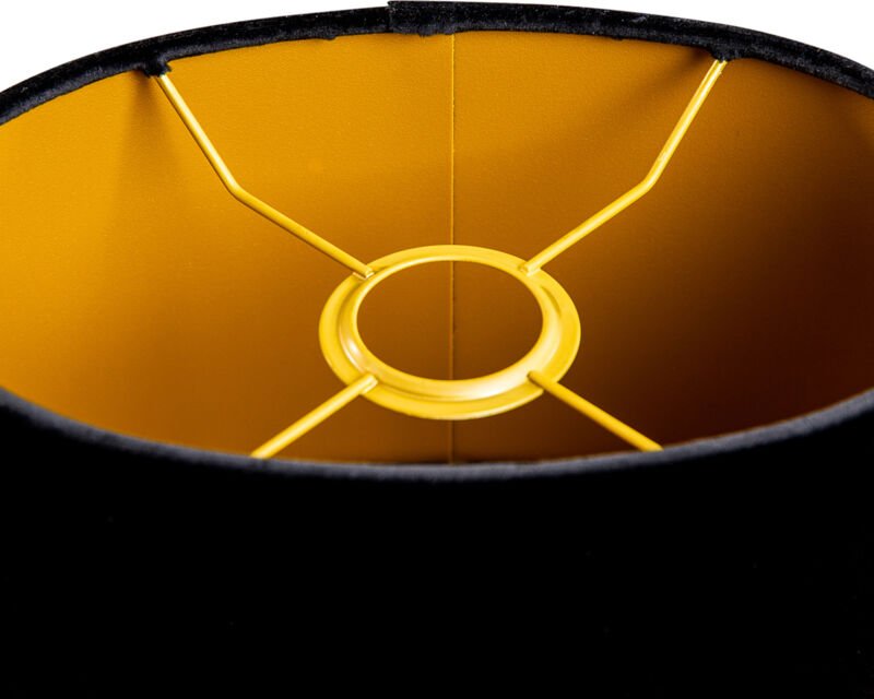 Samtlampenschirm schwarz oval 25/16/15