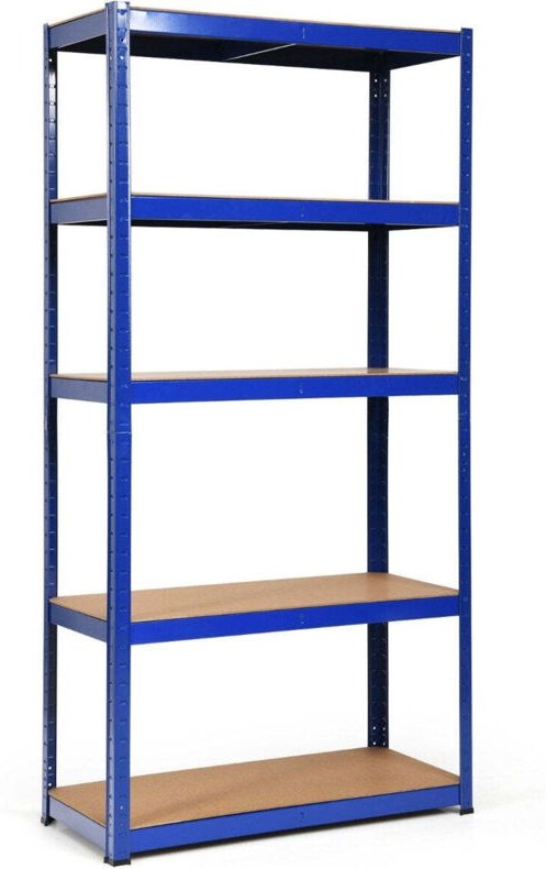 5 ebenen lagerregal platzsparendes schwerlastregal steckregal metallregal werkstattregal blau