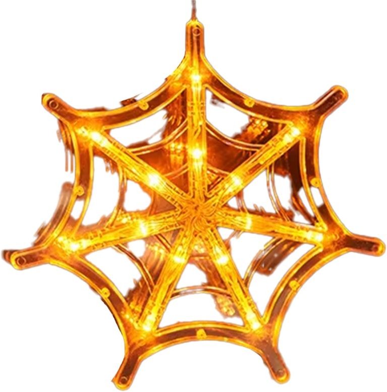 Thumbnail - Halloween Dekorative Fensterlampe, Spinnennetz led Saugnapflampe
