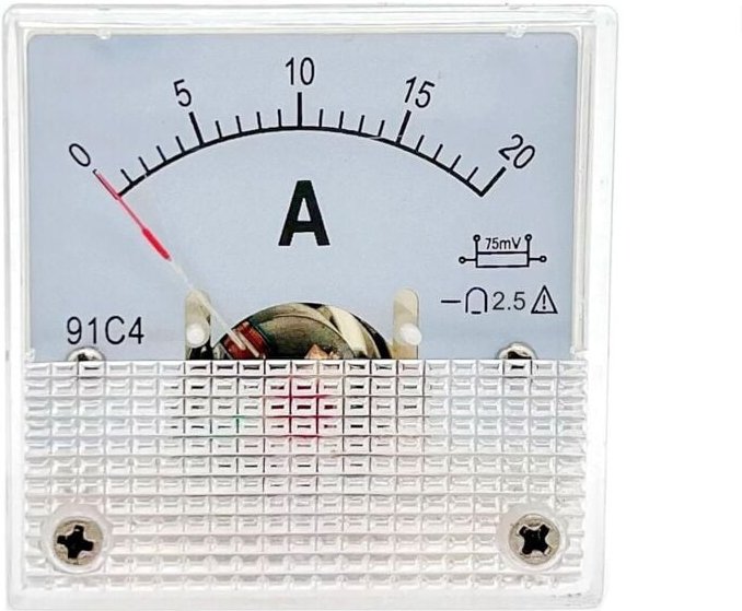 20A Amperemeter Analoges Strom-Panel-Meter DC 0-20A 75mV, 20 Amp 91C4 Gleichstrom-Zeiger-Amperemeter, Ampere-Tester-Mess...