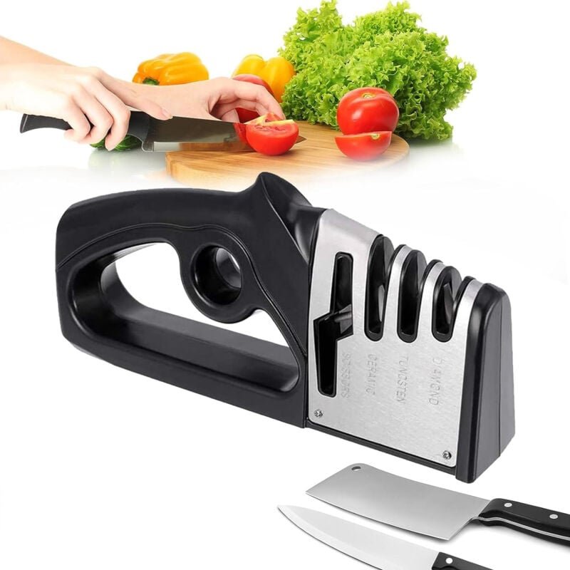 Thumbnail - in 1 Küchenschärfer, Messer- und Scherenschärfer, professioneller Messerschärfer, Messerschärfer mit rutschfestem Radier...