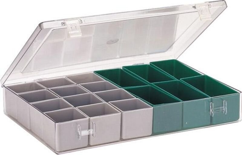FP - la-ka-pe Sortimentkasten mit Deckel B307xT225xH50 mm, mit 18 Einsätze