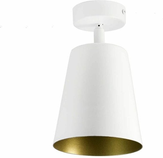 Spot Lampe Decke Retro Design in Weiß Gold E27 Metall