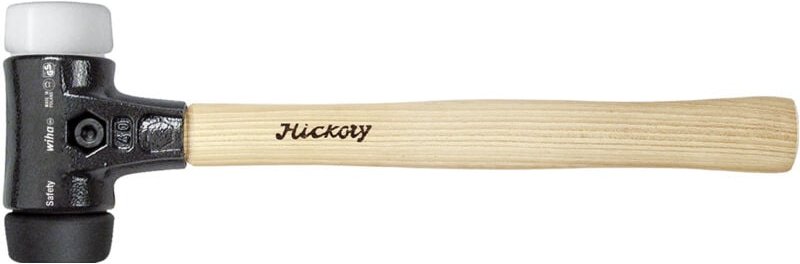 Schonhammer Safety mittelweich/sehr hart mit Hickory-Holzstiel, Rund-Schlagkopf 80, 490 mm (26582) - Wiha