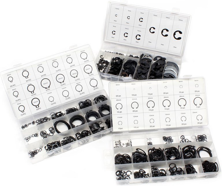 Sicherheitsring Seegerring Set 900 teilig, 1,5-32 mm, Sprengring Sortiment in übersichtlicher Kunststoffbox, e Clips Inn...