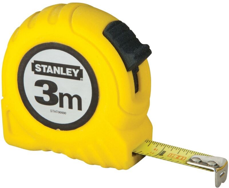 Stanley - Taschenrollbandmaß Länge 3 m Breite 12,7 mm mm/cm eg ii Kunststoff Gürtelclip
