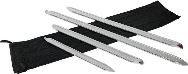 Wiltec - Reifen Montiereisen Set 4-teilig, 300-600 mm, mit Montierhebel aus verchromtem Stahl mit Rolltasche, Montierheb...