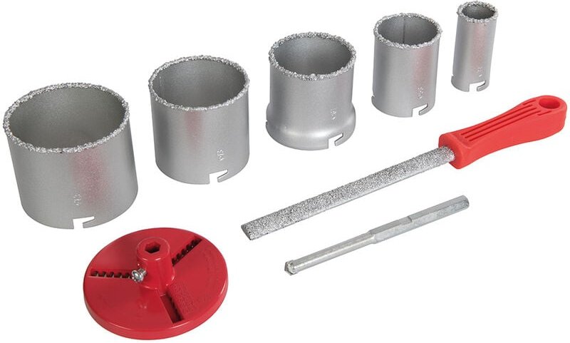 Lochsägen mit Wolframschleifkörnern, 8-tlg. Satz ø 33–83 mm