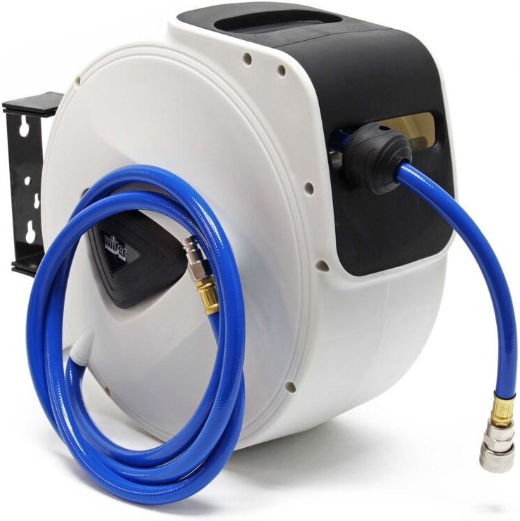 Wiltec - Druckluft Schlauchtrommel mit 20 m Druckluftschlauch, 8 bar Betriebsdruck, automatik Schlauchaufroller für die ...