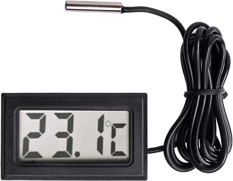 Tigrezy Digitales LCD-Thermometer mit Temperaturfühler, Messbereich -50 °C bis +110 °C
