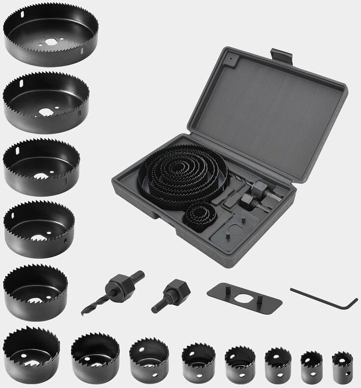 16-teiliges Bau-Lochsägen-Set 19–127 mm für Holz, Metall, Gips
