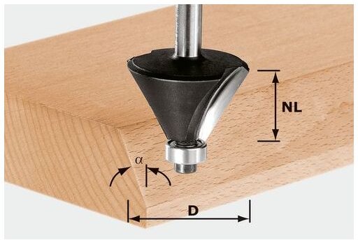 Fasefräser hw S8 D25,7/25,7/15° – 491132 - Festool