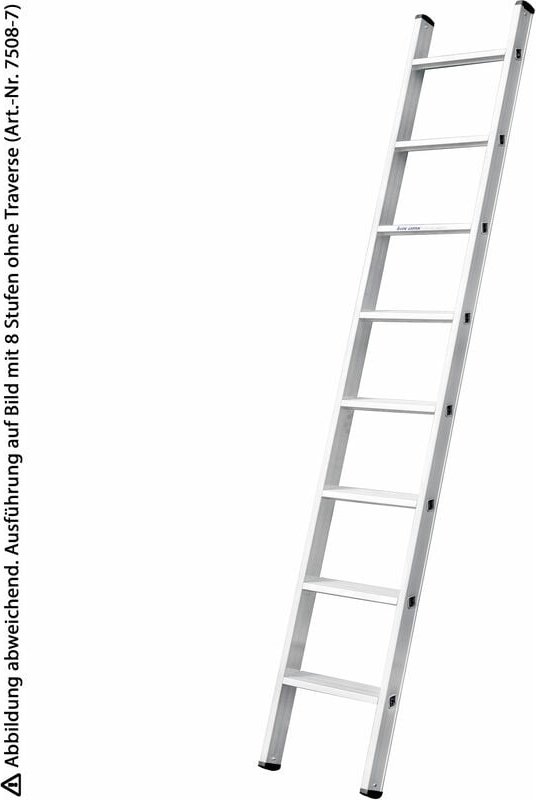 Iller Stufen-Anlegeleiter Alu Ergo Plus mit Traverse und 14 Stufen 4,92m AH