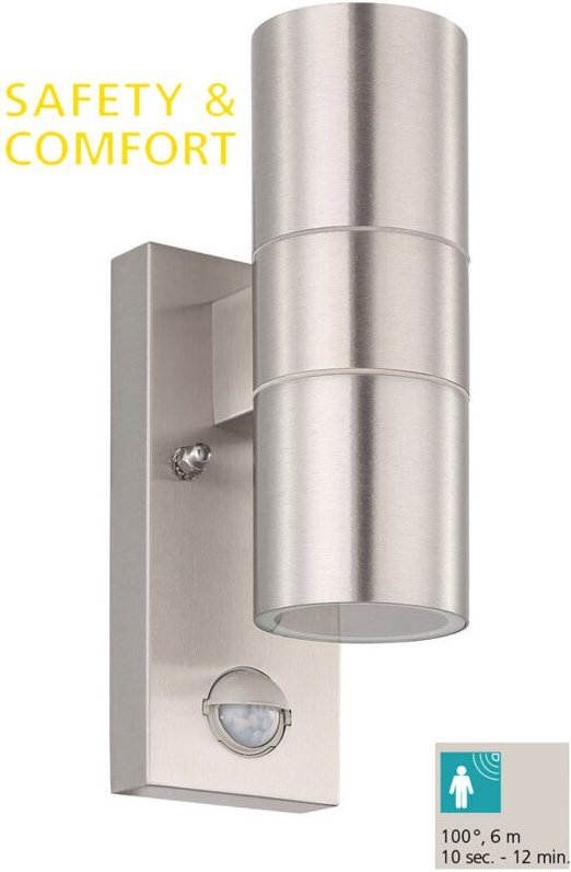 Eglo - led Außen-Wandleuchte Riga 5 21,5 x 6,5 cm Bewegungsmelder GU10 Außen-Wandleuchte