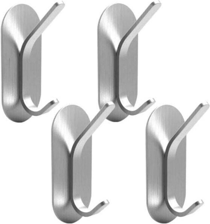 Selbstklebende Wandhaken, Edelstahl, robust, wasserdicht, 4 Stück
