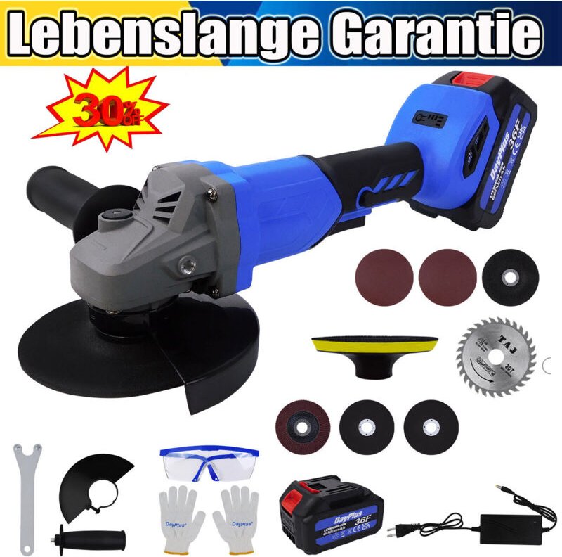 125mm 21V Akku Winkelschleifer Trennschleifer Schleifmaschine & Li-ion Batterie,DHL