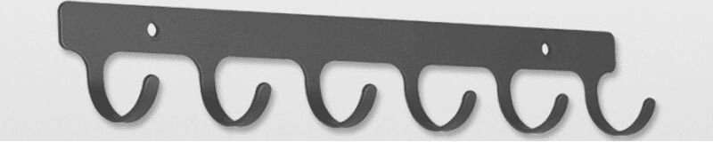 Peka - Hakenleiste Libell für Wandmontage, 6-fach, Stahlblech Anthrazit