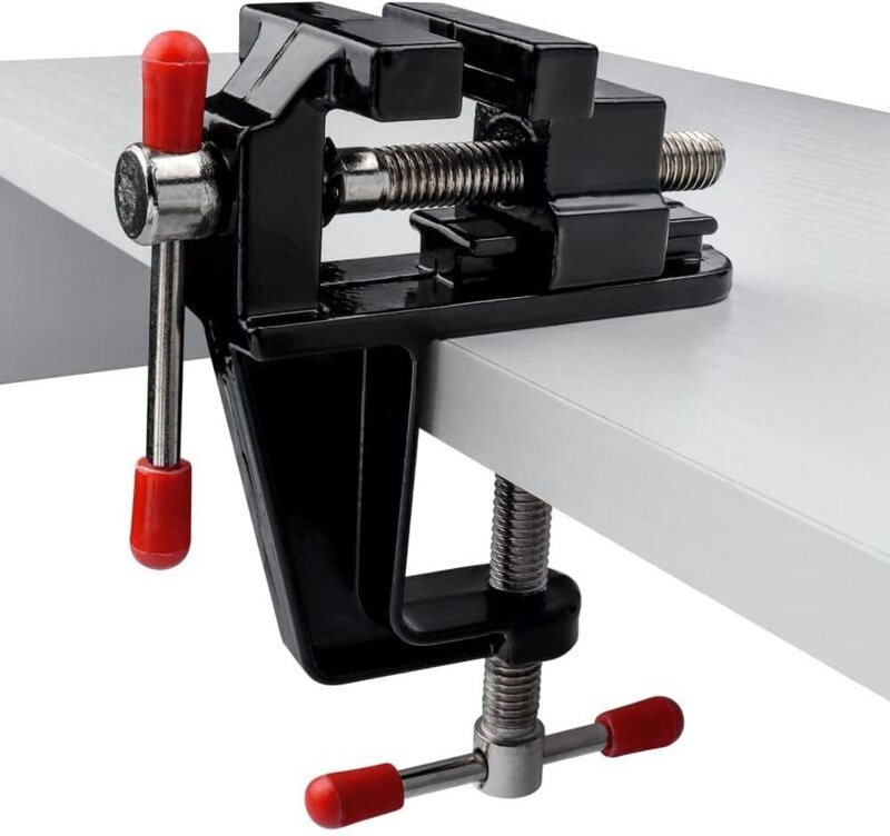 Sollbry - Mini-Universal-Tischschraubstock, Mikro-Schraubstock mit verstellbarer Backe, Tischklemmen-Befestigungswerkzeu...