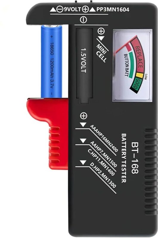 Universal-Batterietester, digitaler Batterietester, Spannungsprüfer für Knopfzellenbatterien für AA, AAA, CD, 9 V, 1,5 V...